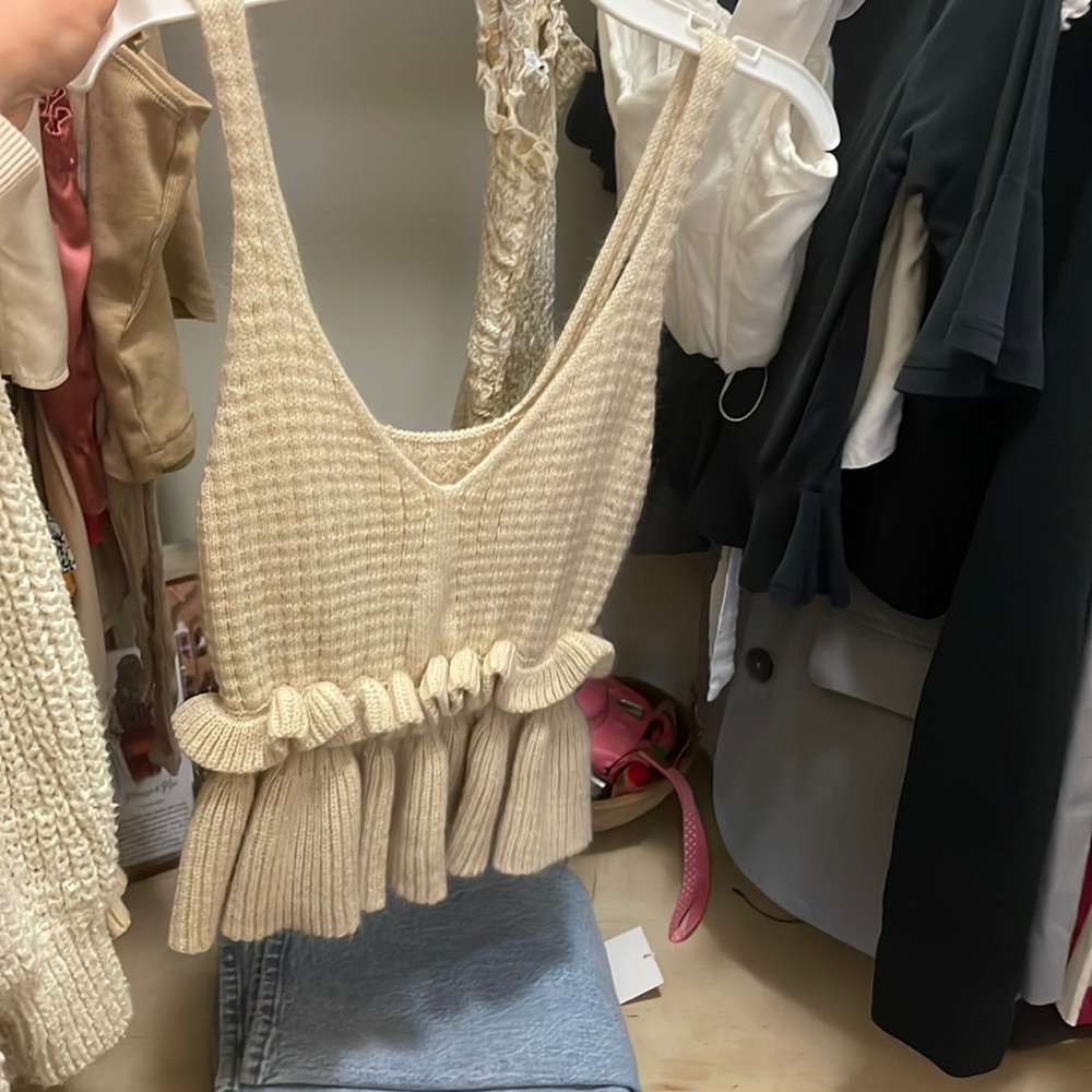 Crochet tank top with peplum
